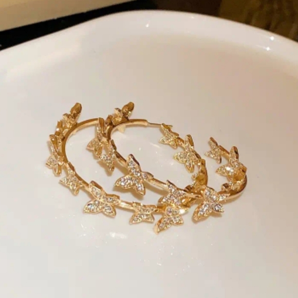 Butterfly Hoop Earrings - Picture 5 of 5